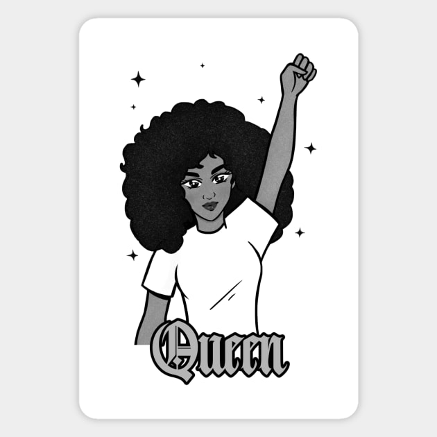 Queen Black Girl Power Magnet by Just In Tee Shirts